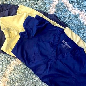Lot of 3 Greys Anatomy scrub sets (S top M bot)